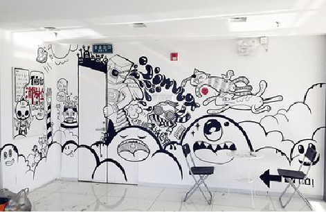 武穴手绘墙并非传统涂鸦。